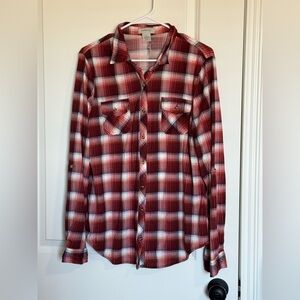 Passport Red & White Plaid Button-Down Flannel Shirt – NWT – XL (Junior)